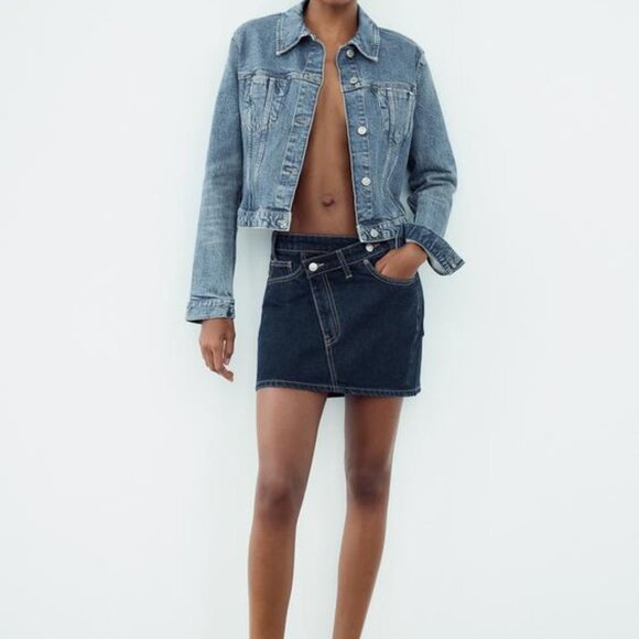 ZARA DENIM MINI SKIRT - Picture 9 of 9